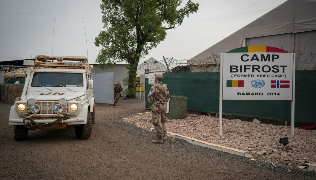 ROTASJON: Norske FN-soldater på post i Camp Bifrost i Bamako. De er del av den norske kontigenten som deltar i FNs fredsbevarende operasjon i Mali, MINUSMA.