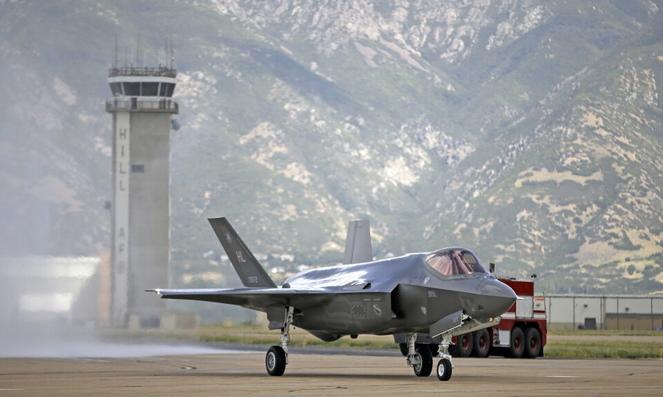 UTAH: En F-35 avbildet på Hill Air Force Base i Utah, der de fant utskytningssetefeilen som satt alle landets fly av typen på bakken. Nå er de tilbake i normal drift. Dette bildet er tatt i 2015.