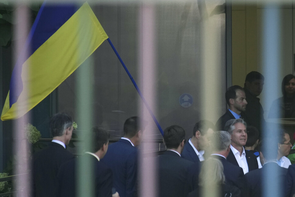 BARNESYKEHUS: USAs utenriksminister Antony Blinken på et barnesykehus i Kyiv torsdag.