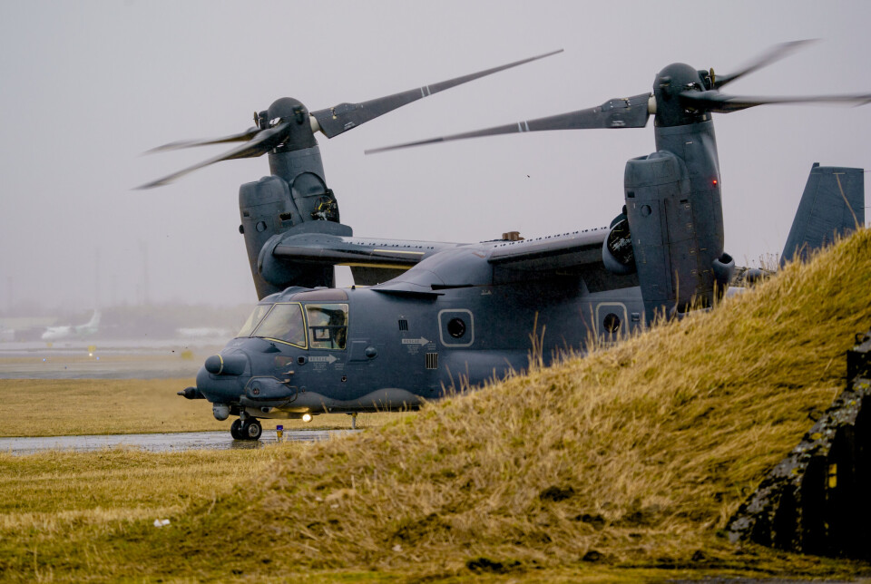 ULYKKE: Et Boeing CV-22B Osprey under NATO-øvelsen Cold Response 22 på Luftforsvarets base Bodø. Nå har et fly av samme type styrtet utenfor kysten av Japan