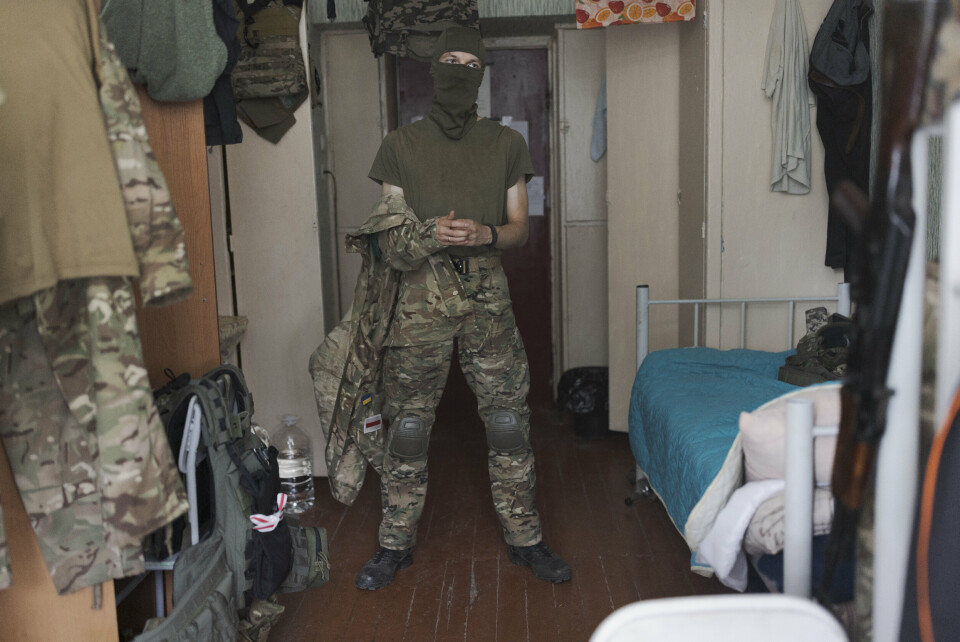 22.08.2022 Kyiv, Ukraine. Vi besøkte en base med fremmedkrigere, hovedsakelig fra Belarus. Alle navn er kallenavn grunnet sikkerhet. Foto: Nora Savosnick