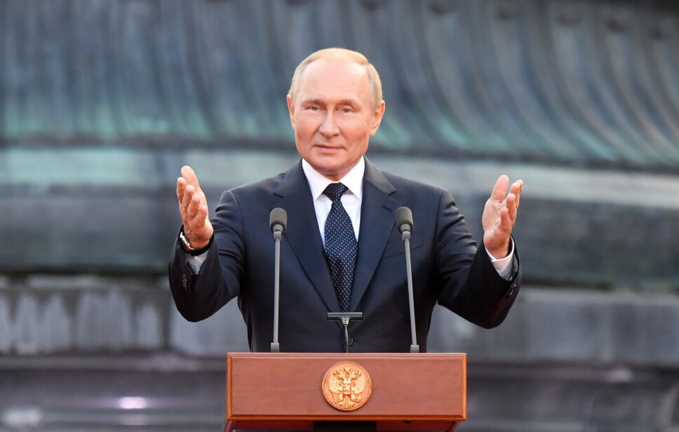 MOBILISERER: Putin har varslet en delvis mobilisering for å få soldater til krigen i Ukraina. Her taler han Novgorod under markeringen av Russlands 1160 år som stat.
