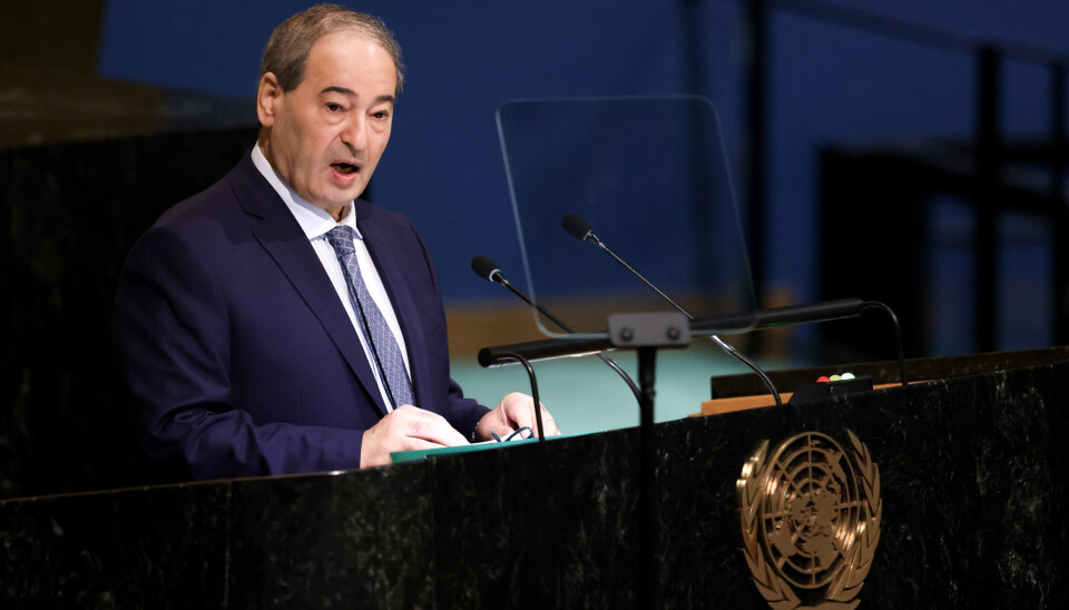 STØTTER: Syrias utenriksminister Faisal al-Meqdad sa til FNs hovedforsamling mandag at Syria støtter Russlands «spesielle militæroperasjon» i Ukraina.