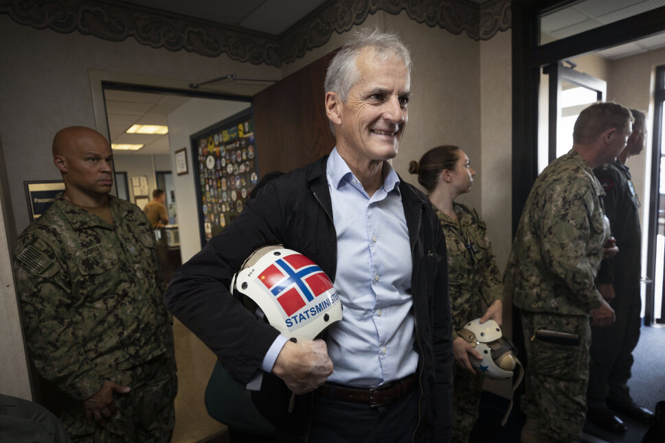 USA: Statsminister Jonas Gahr Støre (Ap) under et besøk på det amerikanske hangarskipet «Gerald R. Ford» i Norfolk, USA.