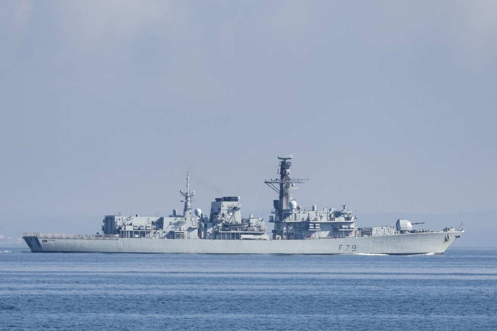 TYPE 23: En type 23 fregatt, som er samme type som Storbritannia har sendt til Nordsjøen.