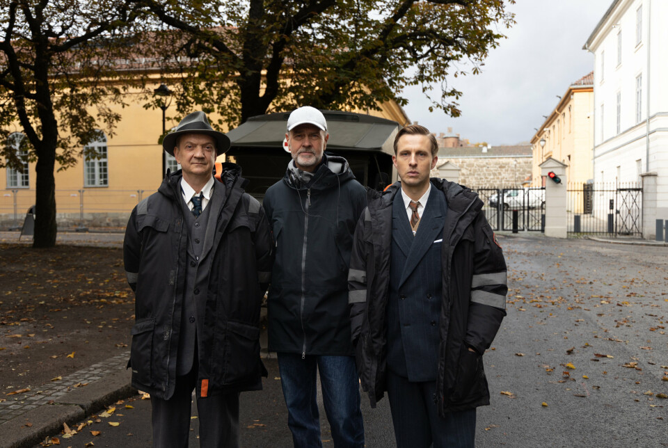 TRIO: Fra venstre, Gard Eidsvoll (Vidkun Quisling), Erik Poppe (regissør) og Anders Danielsen Lie (Peder Olsen)
