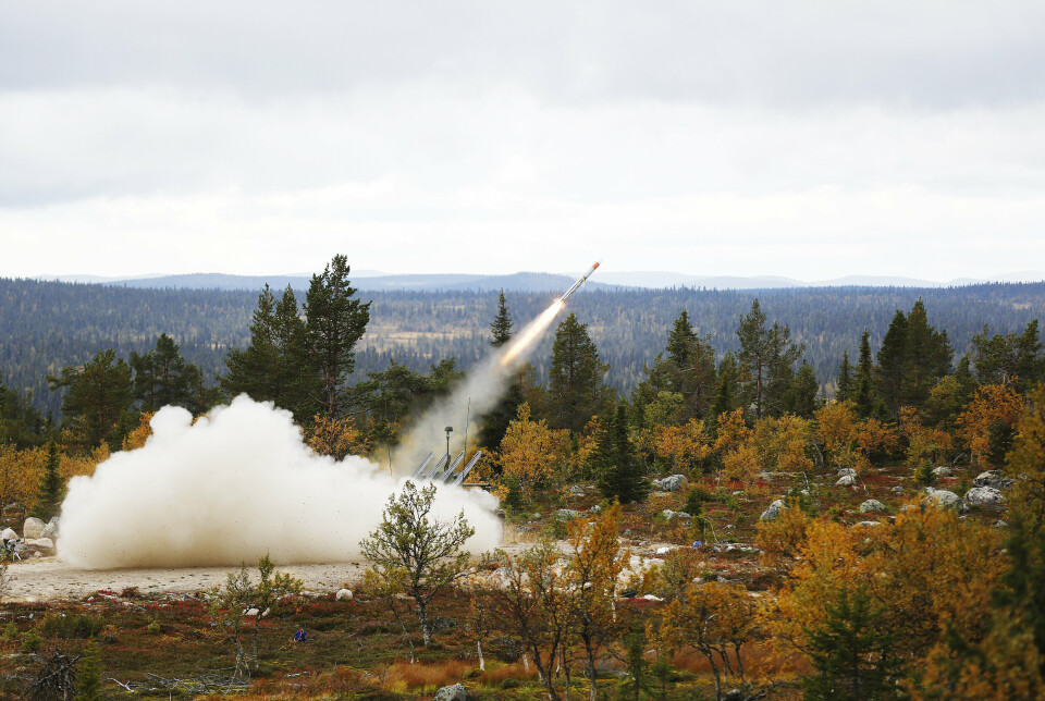 AMRAAM-MISSILER: NASAMS er et mobilt luftvernsystem som kan avskjære trusler med missiler i luften. NB! Bildet er ment som illustrasjon, og er tatt på en øvelse i Jokkmokk i Sverige.