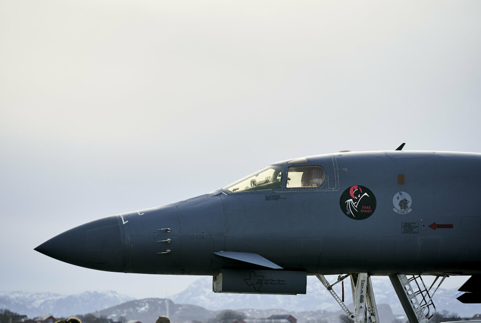 KREFTRISIKO: En studie som har sett på 900 000 amerikanske militære piloter og annet flymannskap, viser at yrkesgruppen har høyere forekomst av forskjellige typer kreft. Avbildet er et amerikansk B-1B Lancer bombefly på Ørland.