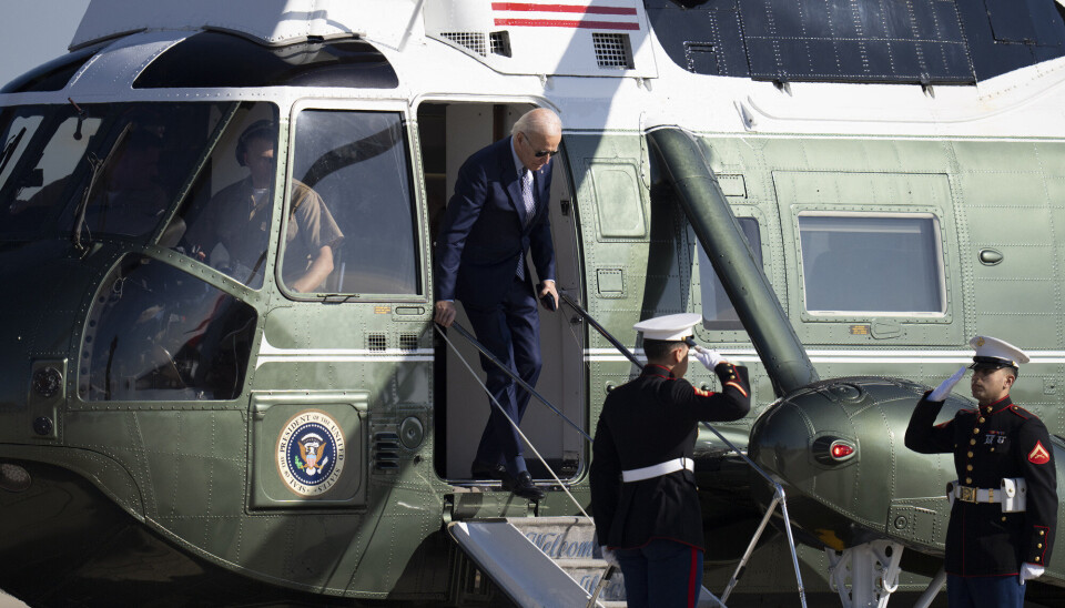 JOE BIDEN: Den amerikanske presidenten på Marine One i delstaten Maryland, 3. november 2022.