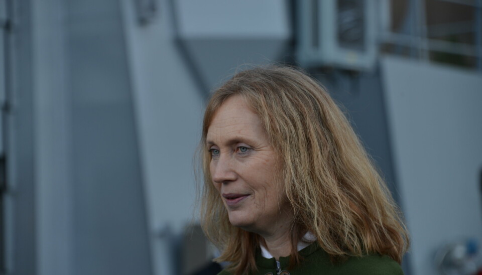 DÅPSDAG: Gro Jære, direktør i Forsvarsmateriell, om bord på KV Jan Mayen 16. november 2022.