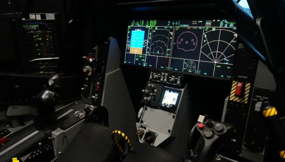 F-35 SIMULATOR: Det eneste vi ikke klarer å simulere er følelsen av G-krefter, ifølge Trond Haugen.