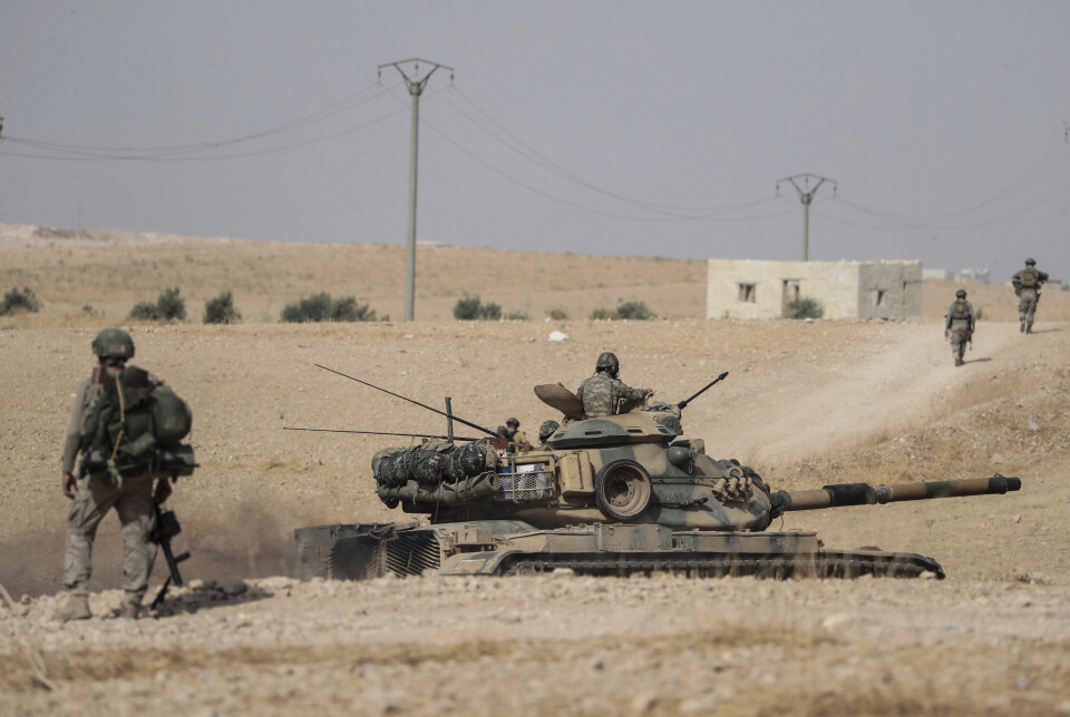 BAKKESTYRKER: Tyrkiske styrker nord i Syria 15. oktober 2019.