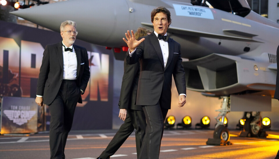 STJERNE: Tom Cruise på Top Gun Maverick-premieren i London 19. mai 2022.