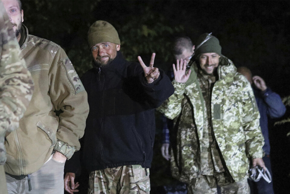 FRIHET: Ukrainske soldater som i slutten av september ble sluppet fra russisk fangenskap etter en utveksling av krigsfanger.