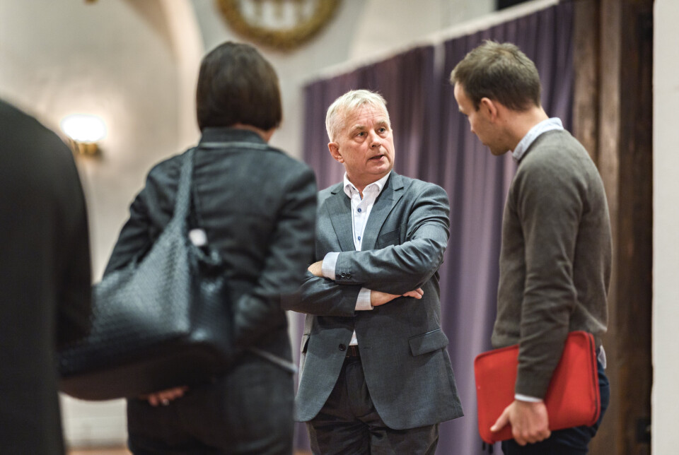 I DIALOG: Forsvarskommisjonens leder Knut Storberget under tirsdagens dialogmøte i Fanehallen.