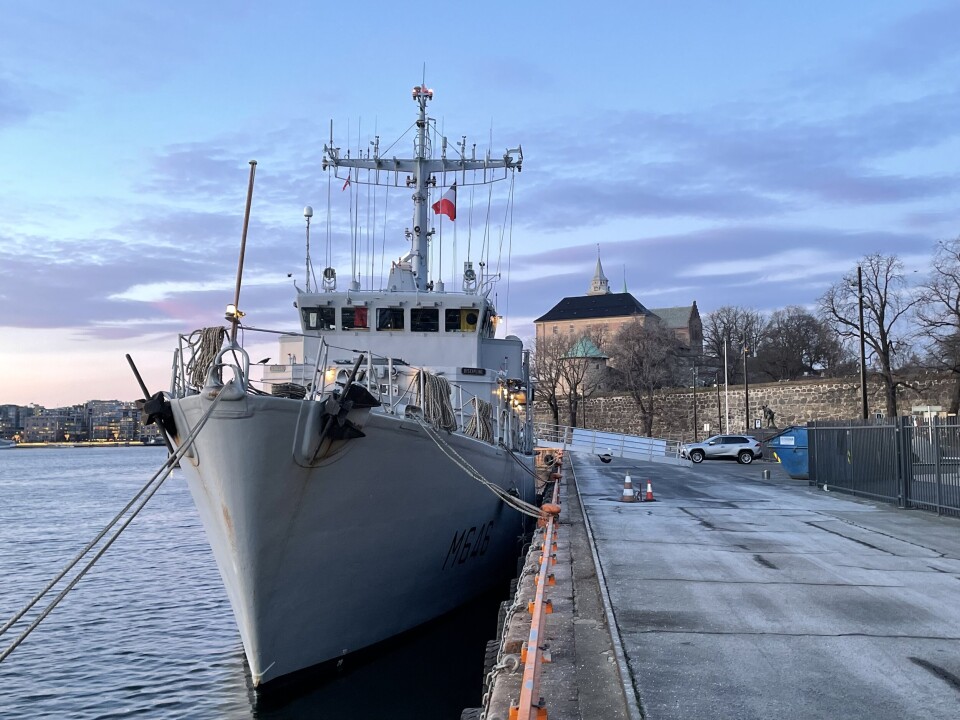 Det franske minejaktfartøyet Croix du Sud i Oslo.