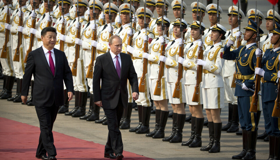 VENNER: Kinas president Xi Jinping og Russlands president Vladimir Putin i Peking i 2016.