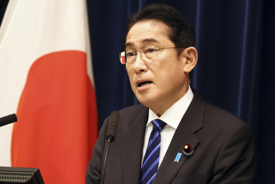 STATSMINISTER: Japans regjering, under ledelse av statsminister Fumio Kishida, la fredag fram en ny sikkerhetspolitisk strategi.