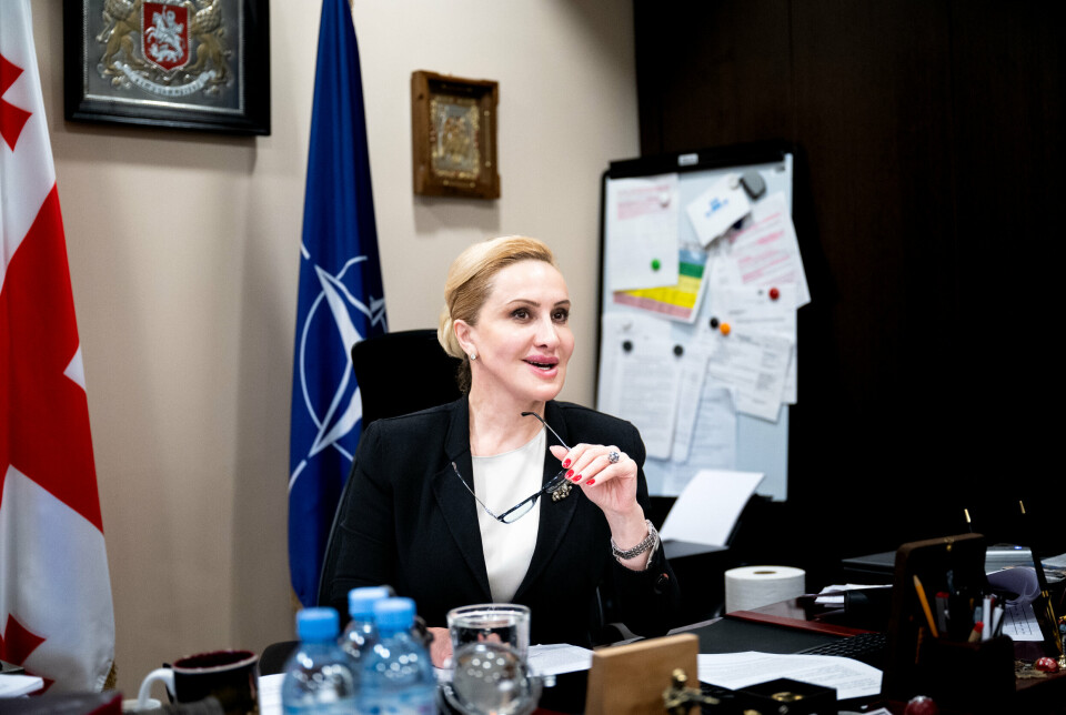 VISEUTENRIKSMINISTER: Lela Chikovani på kontoret sitt i Tbilisi.