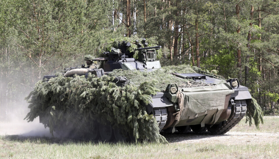 MARDER: En tysk stormpanservogn av typen Marder under en øvelse i mai 2022.