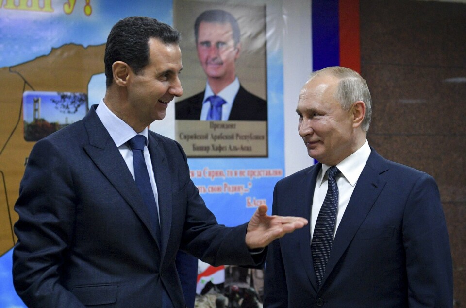 GOD TONE: Syrias president Bashar Assad og Russlands president Vladmir Putin i Damascus i januar 2020.