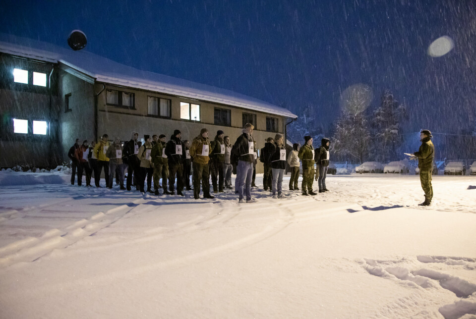 OPPTAK: Det er første gang denne utdanningen gjennomfører vinteropptak på Jørstadmoen.