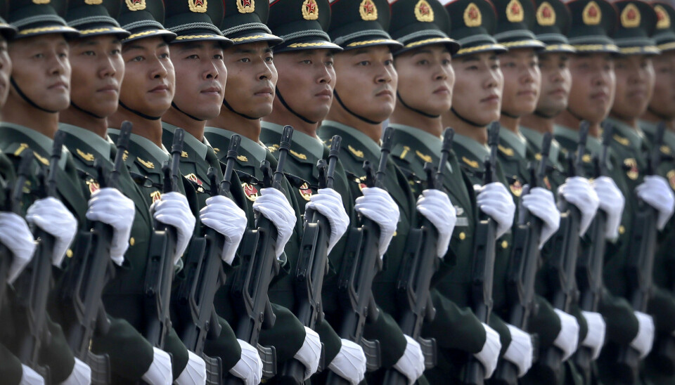PÅ FREMMARSJ: Bildet viser soldater fra folkets frigjøringshær i Kina, under en en parade i 2019.