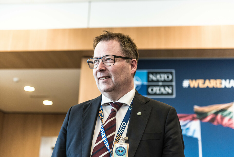 NATO: Forsvarsminister Bjørn Arild Gram under forsvarsministermøtet i Natos hovedkvarter i Brussel.