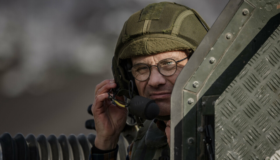 VIL INN I NATO: Sveriges statsminister Ulf Kristersson besøkte svenske styrker under Cold Response i mars 2022.