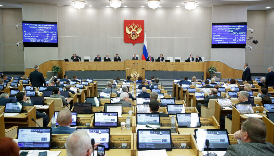 DUMAEN: Den russiske nasjonalforsamlingens underhus kalles Dumaen. Dette bildet er fra november 2022.