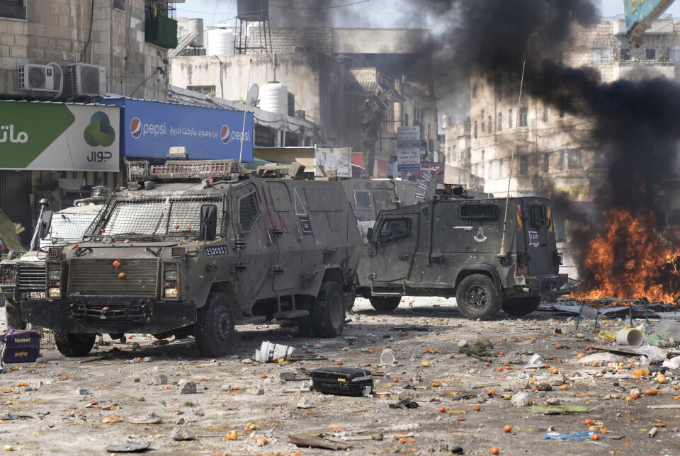 AKSJON: Israelske soldater rykket onsdag inn i Nablus på Vestbredden. Der oppsto det sammenstøt mellom palestinere og soldatene.