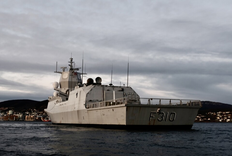 FREGATT: Fregatt KNM Fritjof Nansen i Harstad i forbindelse med øvelsen Gunex i 2022.