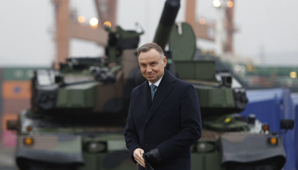 POLEN RUSTER OPP: Polens president Andrzej Duda på en pressekonferanse i Polen i desember 2022. Illustrasjonsfoto. POLEN RUSTER OPP: Polens president Andrzej Duda på en pressekonferanse i Polen i desember 2022. Illustrasjonsfoto.
