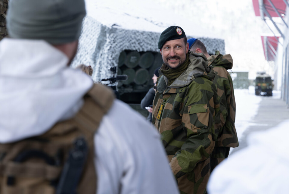 PÅ SETERMOEN: Kronprins Haakon besøkte Setermoen leir i mars i år, der soldatene forberedte seg på øvelse Joint Viking.