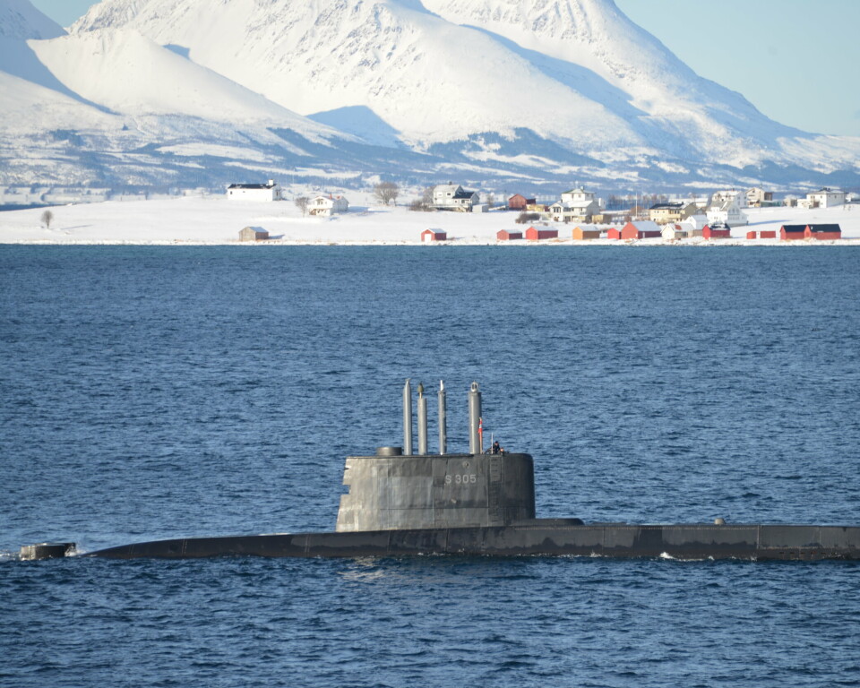 ULA-KLASSEN: En Norsk ubåt i Vågsfjorden under Joint Viking 2023.