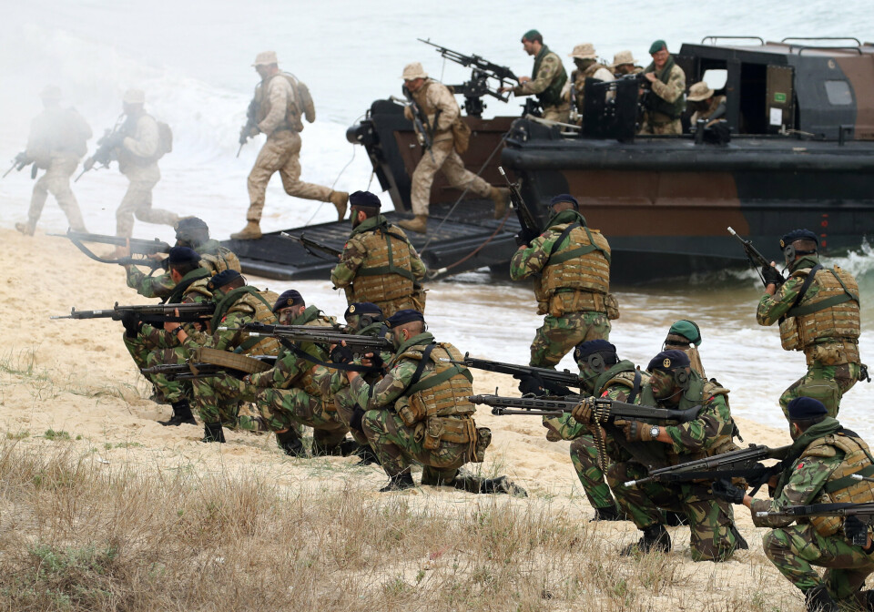 KAMPKRAFT: Britiske Royal Marines og portugisiske soldater under en Nato-øvelse i 2015.