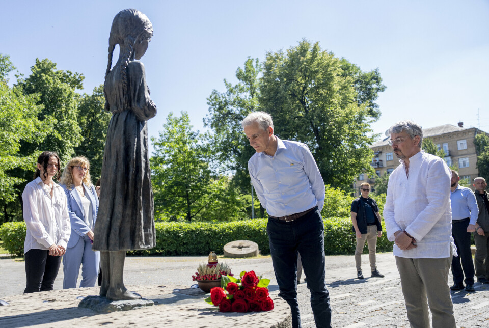 KYIV: Statsminister Jonas Gahr Støre (Ap) besøkte Holodomormuseet i Kyiv i fjor sommer.