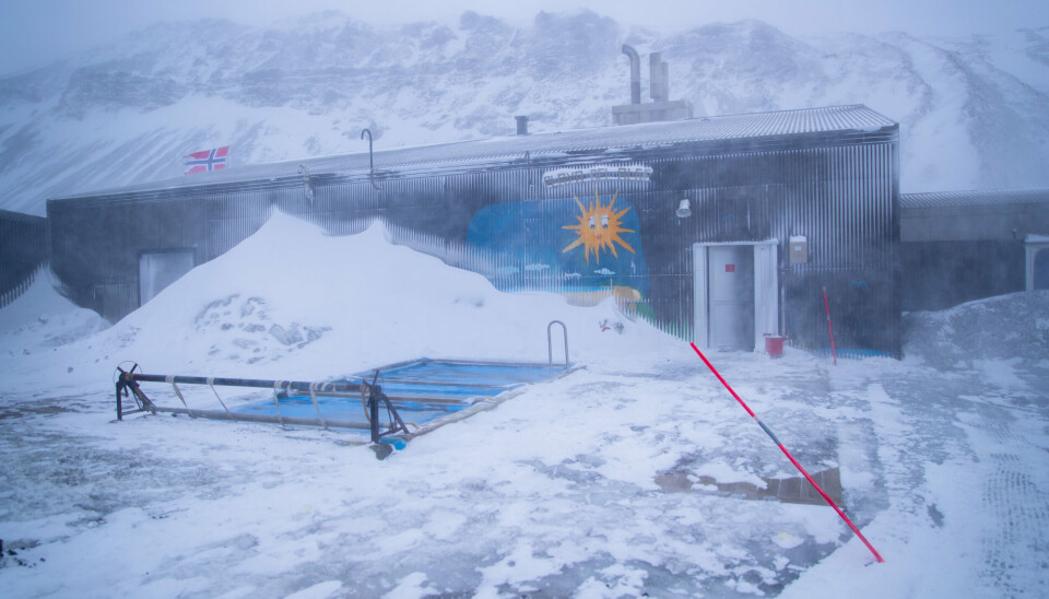 JAN MAYEN: Bassenget utenfor stasjonen i Olonkinbyen på Jan Mayen. Bildet er fra 2020.