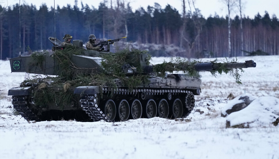 BRITISK: Storbritannia har sendt Challenger 2-stridsvogner. Her fotografert under en øvelse i Estland, februar i år.