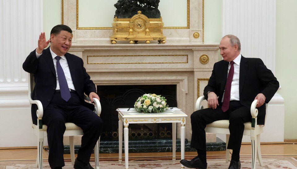 I KREML: Kinas president Xi Jinping besøkte Russland fra 20. til 22. mars 2023. Her er han i samtale med Russland president Vladimir Putin i Kreml. Under besøket kom de to presidentene med en kunngjøring som understreket at Russland og Kina ikke er militært allierte, men at de uttrykker bekymring over det de omtaler som Natos økende nærvær i Asia.