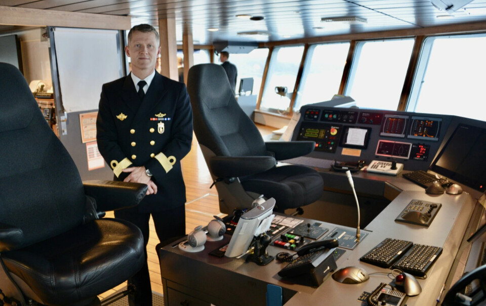 KYSTVAKTSJEF: Flaggkommandør og sjef Kystvakten, Oliver Berdal, om bord på KV Sortland 26. oktober 2022.