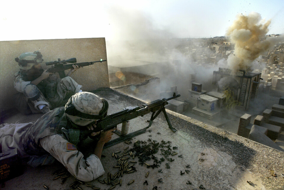 NAJAF: Amerikanske soldater i den irakiske byen Najaf 11. august 2004.