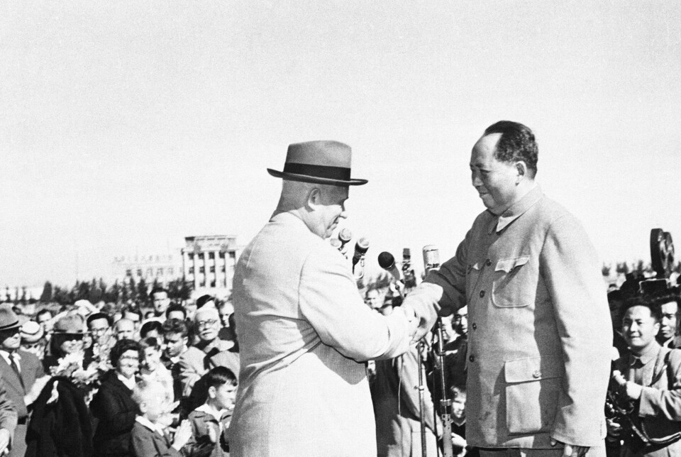 VENN ELLER FIENDE: Mao Zedong og Nikita Khrusjtsjov møttes i Beijing 30. september 1959.