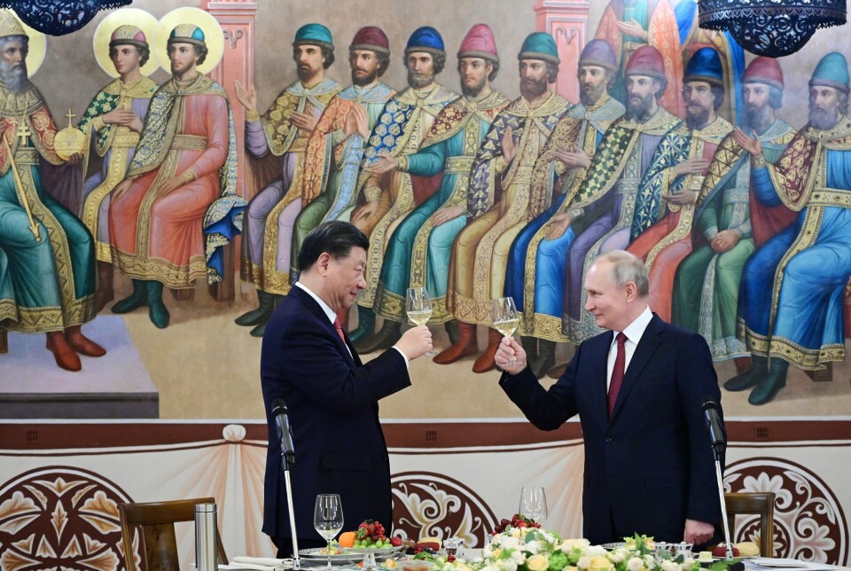 SKÅL: Xi Jinping og Vladimir Putin møttes tirsdag 21. mars for å diskutere den mye omtalte kinesiske tolvpunktsplanen for fred i Ukraina.