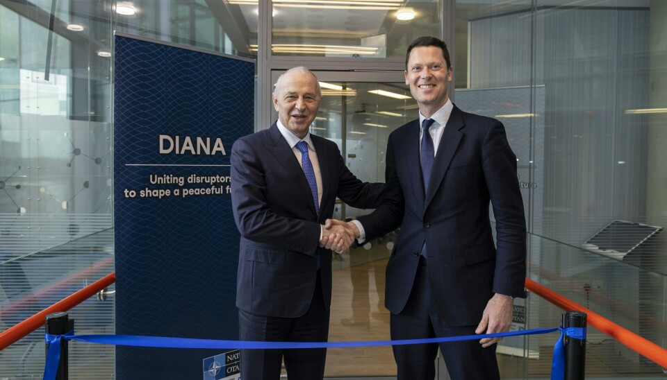 SNORKLIPPING: Natos visegeneralsekretær Mircea Geoană og den britiske ministeren for forsvarsanskaffelser Alex Chalk åpnet det første regionkontoret til Nato-satsningen Defence Innovation Accelerator for the North Atlantic (Diana) vedImperial College London Innovation Hub.