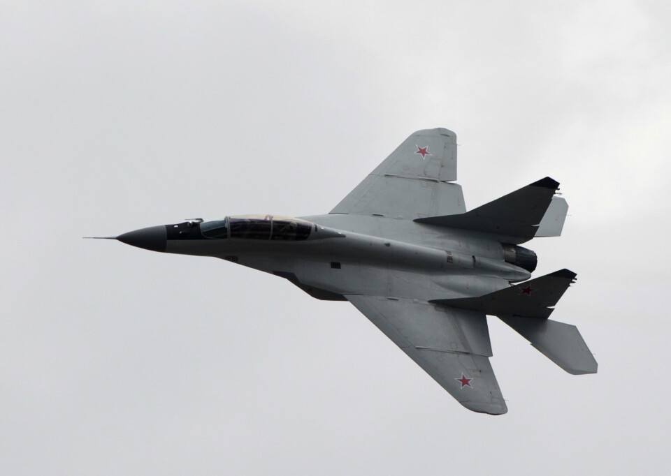 MIG-29: Et russisk MiG-29 under markeringen av 100-årsjubileet til det russiske luftforsvaret i 2012.