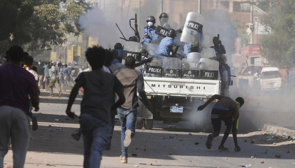 MILITÆRKUPP: Opptøyer i Khartoum mot militærkuppet som veltet regjeringen til statsminister Abdalla Hamdok i november 2021. Illustrasjonsfoto.