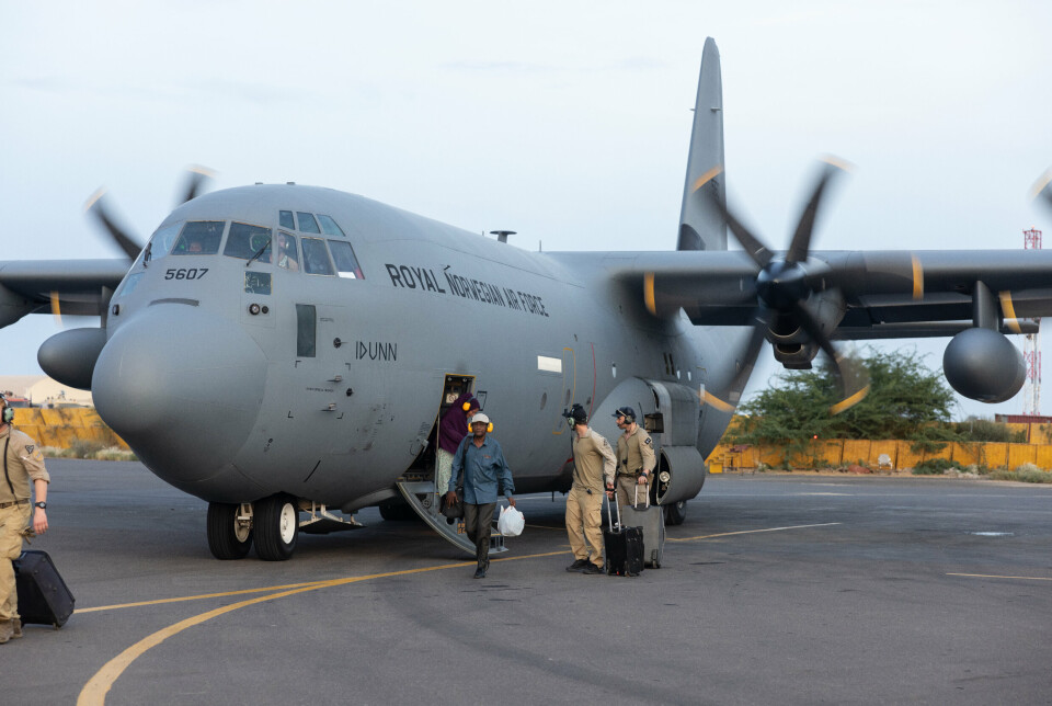 EVAKUERING: Forsvaret sendte to Hercules-fly til Sudan for å hente ut nordmenn som befant seg i det borgerkrigsrammede landet.
