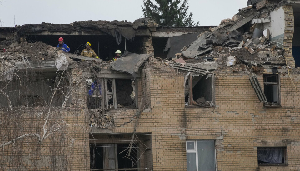 ØDELAGT: Et ruinert hus i Rzhyshchiv i Kyiv-regionen.