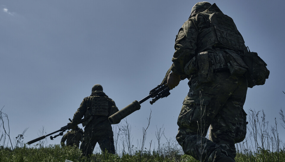 DONETSK-REGINOEN: Ukrainske skarpskyttere i nærheten av Bakhmut.